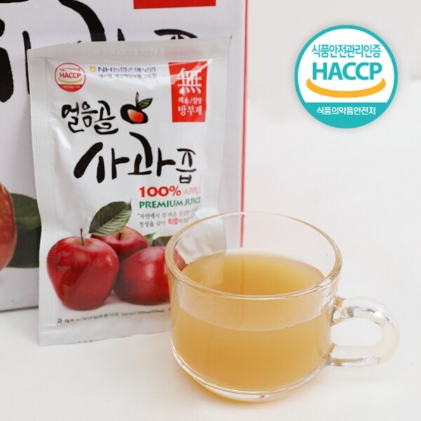 해맑은상상 밀양팜,사과 100% 얼음골 사과즙 120ml*25포 1+1구성 (총 50포),{밀양물산 주식회사}