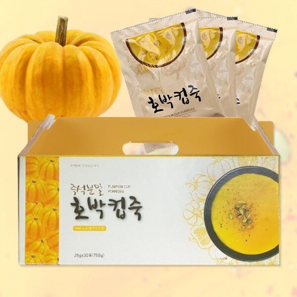 해맑은상상 밀양팜,단호박 컵죽 선물세트 25g 30포,{밀양물산 주식회사}