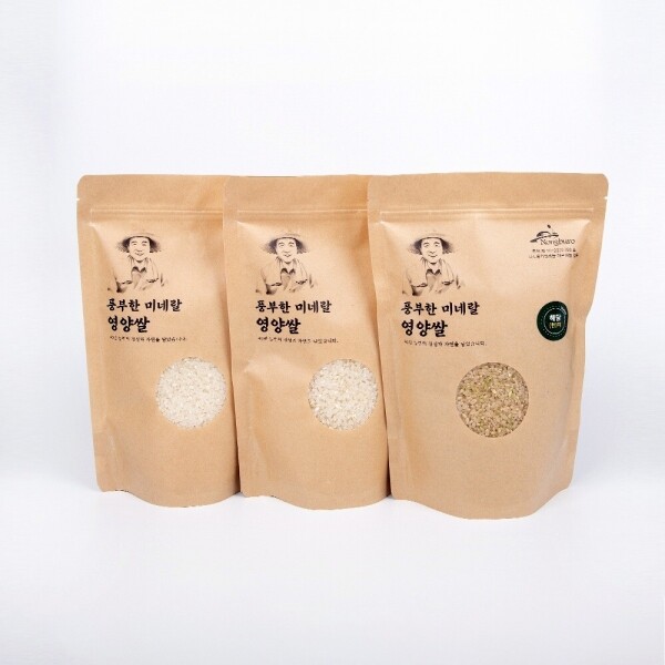 해맑은상상 밀양팜,농부로 영양 햅쌀 선물세트 (1kg+1kg+1kg),{밀양물산 주식회사}